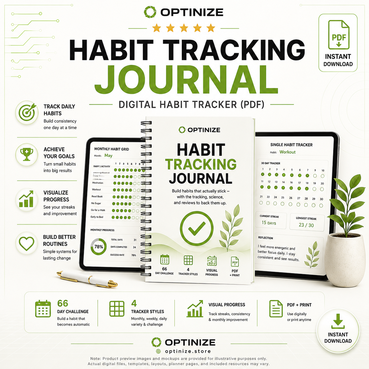 Habit Tracking Journal | Digital Habit Tracker