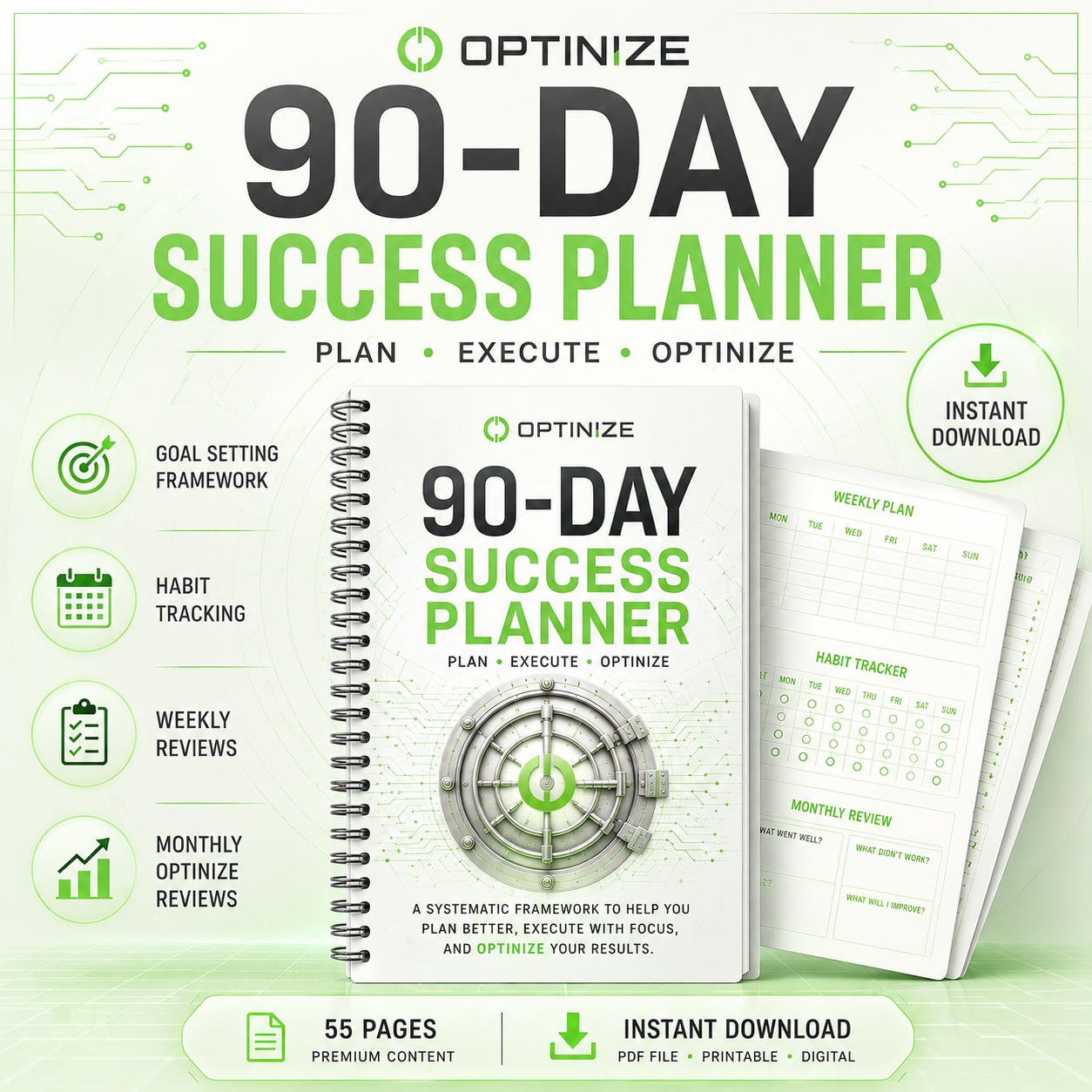 90-Day Success Planner | Digital Goal Planner