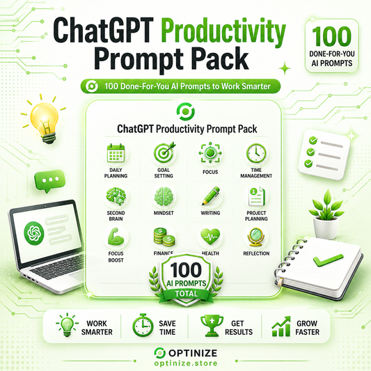 ChatGPT Productivity Prompt Pack — 100 Done-For-You AI Prompts to Work Smarter