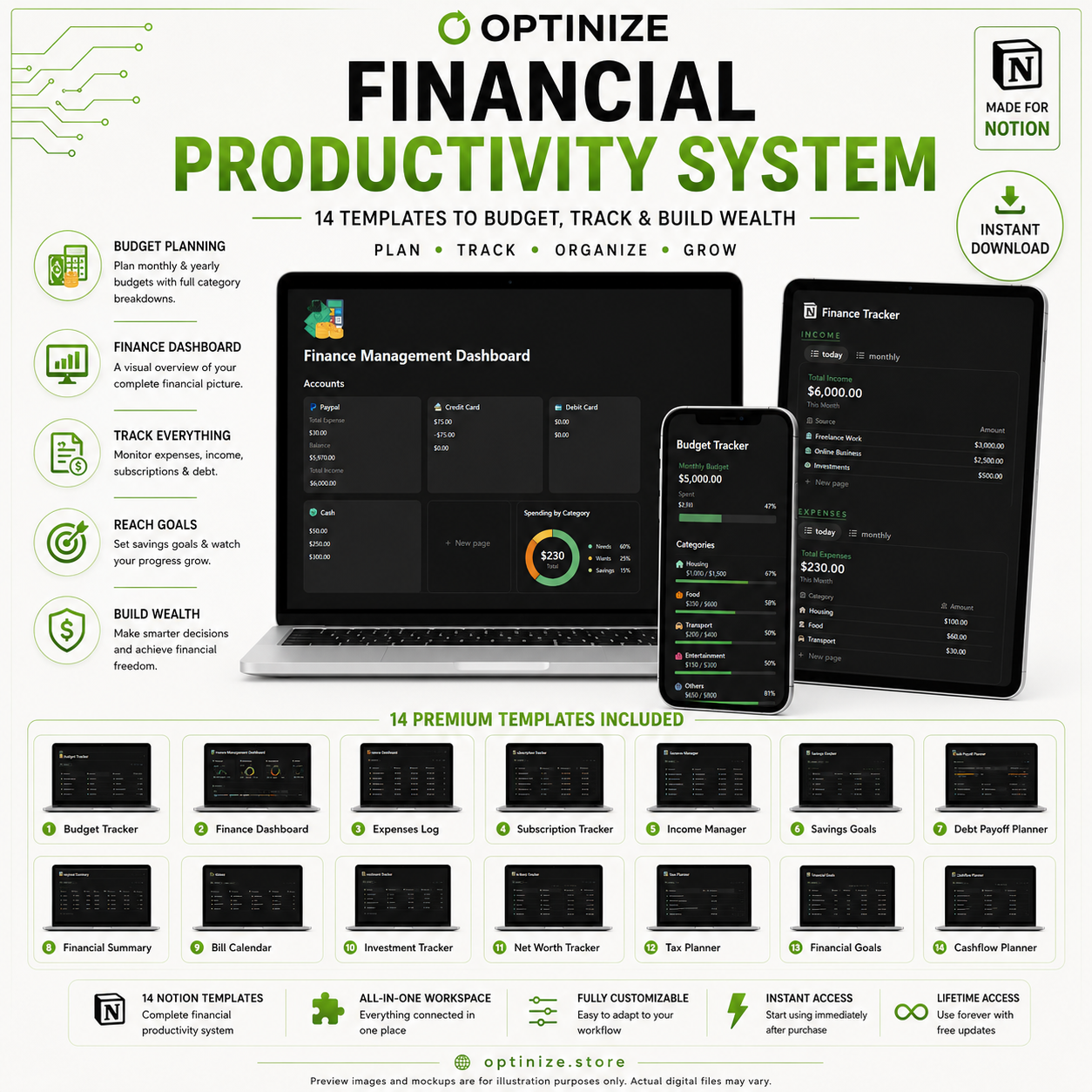 Financial Productivity System — 14 Templates to Budget, Track & Build Wealth